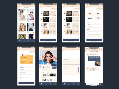 Fashion Mobile App UIUX Design android cart design fashion ios mobile payment ui uiuxdesign ux wishlist