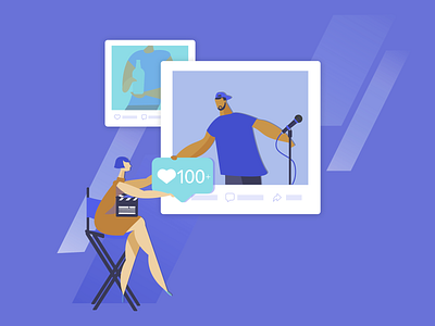 A helping hand celebrity famous illustration influencer instagram social media vector