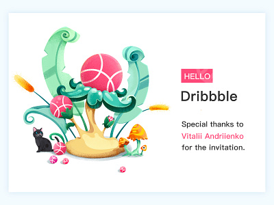 Hello Dribbble！ design hello dribbble illustration