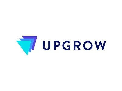 UpGrow Logo Design arrow arrows blue branding clean corporate design flat grow icon identity layers logo logo design logo designer logotype mark nice symbol vector