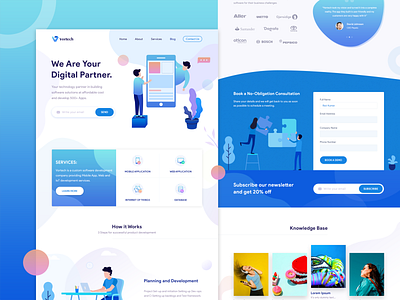 Vortech Landing Page beautiful colors footer gradient home illustration landing mobile page ui view web