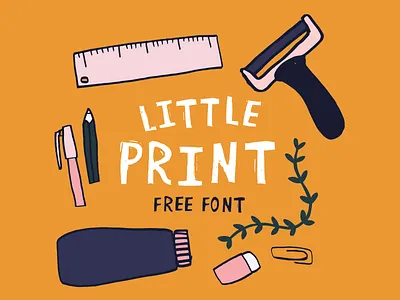 Little Print - Free Font! design font freefont illustration illustrator linoprint printmaking type typeface