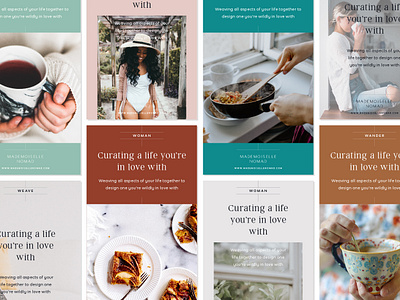 Pinterest Graphics for Mademoiselle Nomad blog post graphic brand refresh branding marketing collateral minimal branding modern brand pinterest graphic template touchpoint