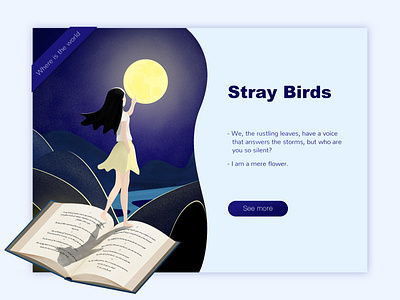 The moon and your world illustration ui web