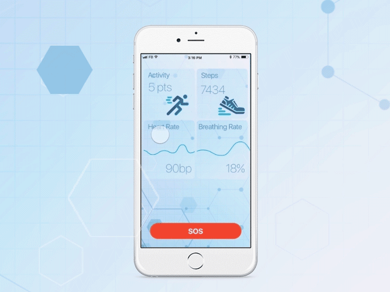 Mobile app animation origami prototype