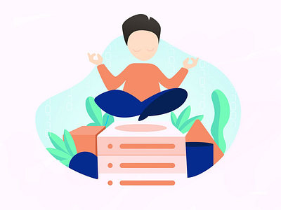 Zen data seald.io character design data database digital illustration mail serveur vector web yoga zen