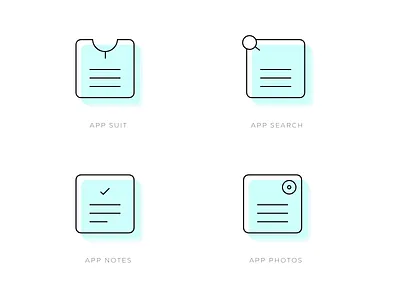 Icon Set adobe xd icons minimal app notes photos search suit ui