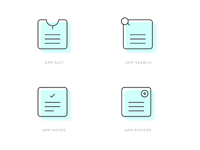 Icon Set adobe xd icons minimal app notes photos search suit ui