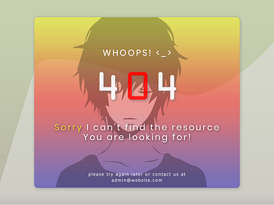 404 page - DailyUi 008 404 dailyui dailyui008 design web