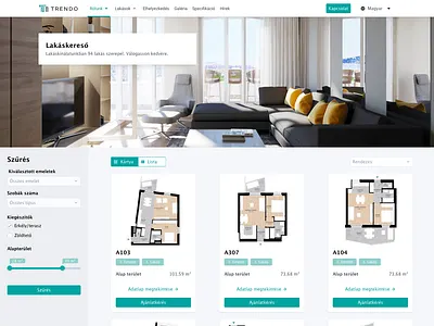 Apartment List Card View apartment apartment list building card construction design search ui ux web