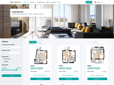 Apartment List Card View apartment apartment list building card construction design search ui ux web