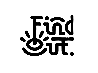 Find Out eye intricate key lettering logo mystery secret