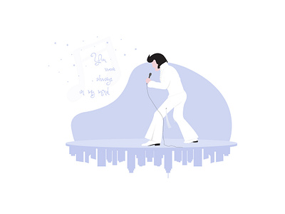 Elvis Presley 20century elvis flat illustration music new york presley retro scene