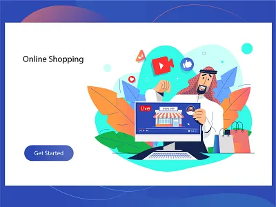Online shopping 2d animated art design flat icon illustration live ui ux vector