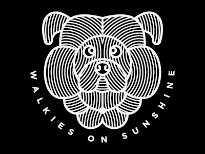 WALKIES ON SUNSHINE aplikasi branding desain identitas ikon ilustrasi logo minimal tipografi vektor