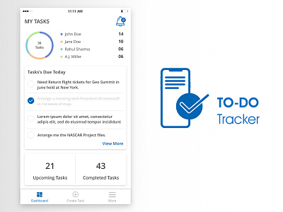 To-Do Tracker adobe xd clean ui dashboard ios to do ui