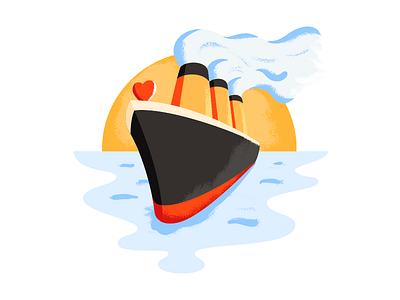 Titanic celine dion heart illustration sunset titanic