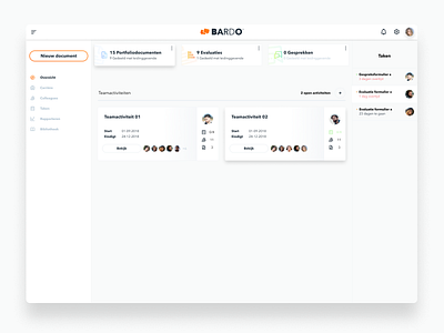 Bardo Dashboard clean colaboration dashboard design overview team ui ux white