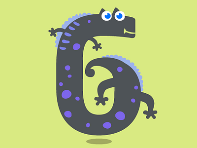 Six=Dragon Yin dragon fantasy flat kids numbers yin and yang