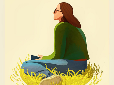 Sitting in the park art character design design flat fun illustration illustration art procreate