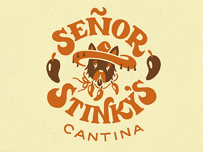 Senor Stinky's Cantina design graphic design identity illustration lettering