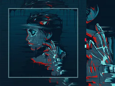 Vector Drip Portrait Illustration adobe illustrator album cover digital painting drip dripping girl melting illustration liquid vector melting portrait vector vector portrait