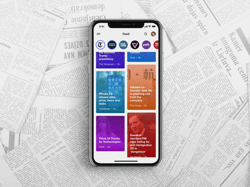 Fictional News App agency creative design digital product ui uiux