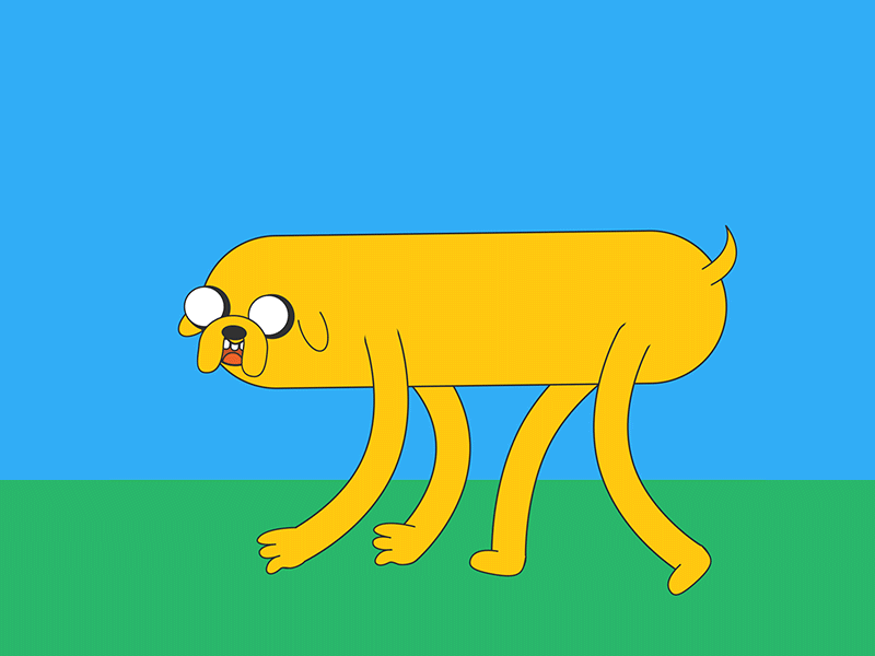 Jake the Dog. adventure time after effects fan art gif jake jake the dog loop motion design motiondesign motiongraphics walkcycle