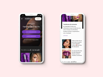 Eudora mobile site cosmetics mobile ui