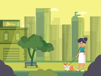 girl with her dog character illustrations illustrator motion