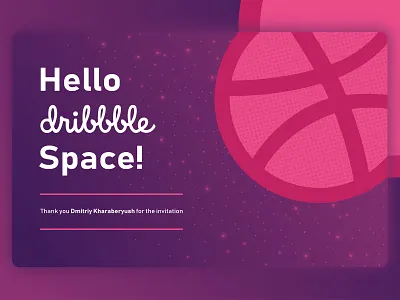 Hello Dribbble Space! hello new space thanks
