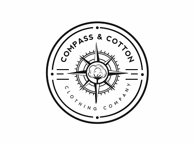 Compass and Cotton Literal Logo brand brandidentity businesslogo clothing brand compass logo logodesign logodesigner shot tshirt