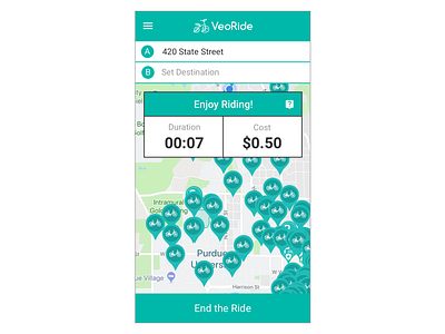 VeoRide Mobile App app bikeshare design mobile ui ux