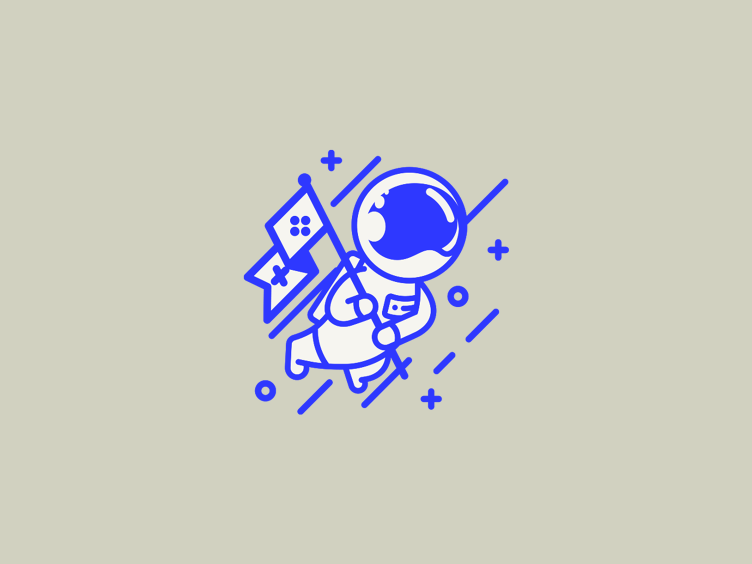Spaceman astronaut crypto flag gaming planets spaceman stars