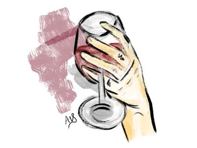 Wine comic illustration ink kyle brushes photoshop watercolour wine wine glass