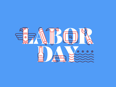 Labor Day Illustration holiday iconography illustration labor day usa vector