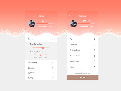 Daily UI 007 - Settings 007 app clean daily ui design music setting screen ui ui ux waves