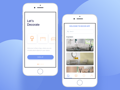 Let's decorate app animation app design app designer blue decoration ios minimal visual design