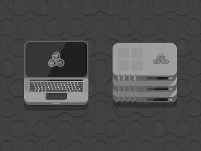 Graphics for CONNECT website development illustration laptop programming rack server servers sketch svg vector