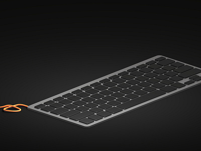 Apple Keyboard 3d blender blender3d cgi clean dark illustration simple