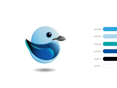 The bluish bird bird logo colors design full color illustration vector