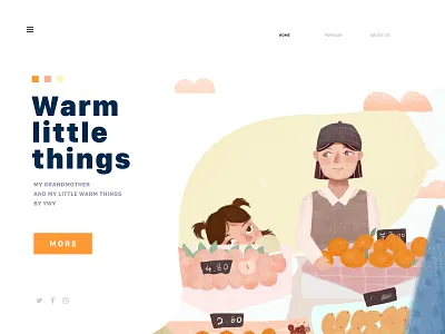 warm little things art design fruits grangma illustration landscape light love nature travel ui web winter