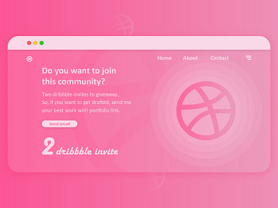 2 Dribbble Invites dailyui debut design dribbble invite giveaway graphic home page invitation landing page thanks ui ux