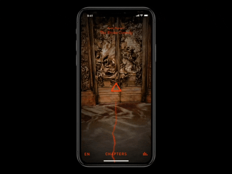 AR for Dante's Divine Comedy animation app app animation dark interaction design motion webdesign