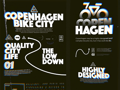 Copenhagen Bike City artdirection black bold dark design experimental icon illustration layout typography