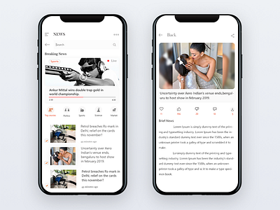 News Application deepa inspire uxd interaction design mobile app mobile ux news news apps ui design uxd technologies