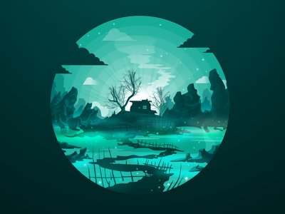 Night dribbble illustration