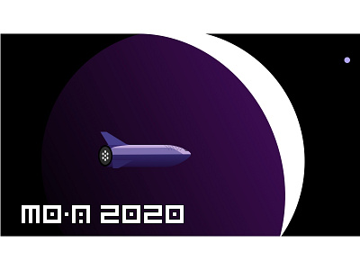 Spase X BFR Under The Moon 2020 bfr illustration logo mark moon space space x typography