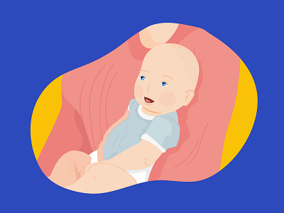 Happy Baby baby baby blue drawing happy illustration mum
