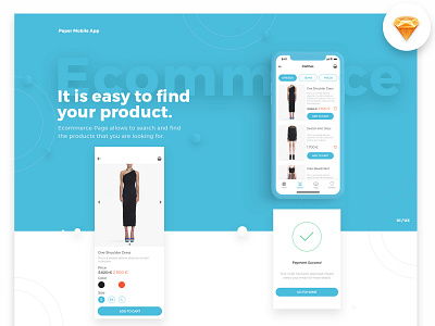 Paper UI Mobile Kit add to cart clothes ecommerce free payment price price list shop design sketch